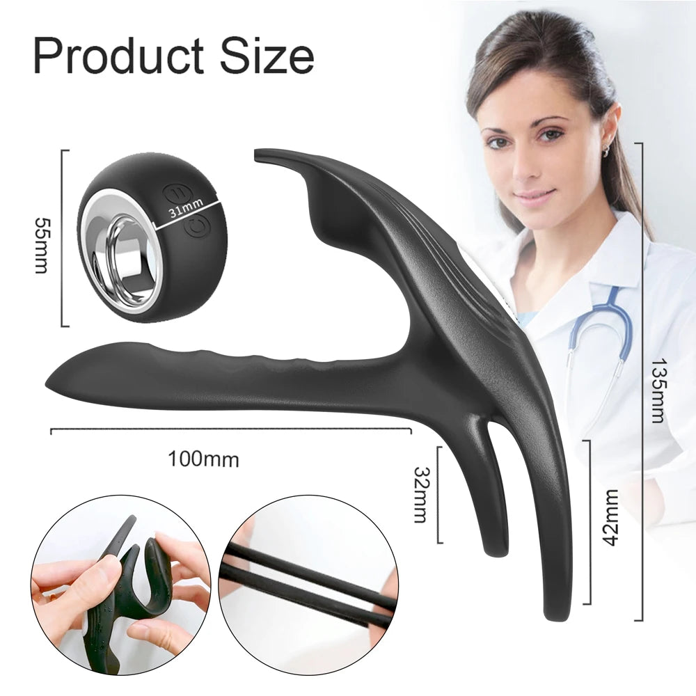 Couple Vibrator with Dual Motor – Penis Ring for Men & Partner Pleasure