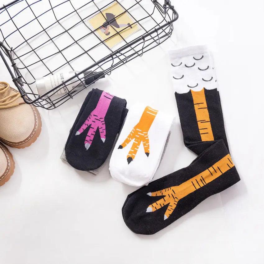 Funny Chicken Paw Stocking Over-knee Pressure Thin Leg Long Stockings Women Spring Autumn Winter Middle High School Girls Socks - Outdoorsavage