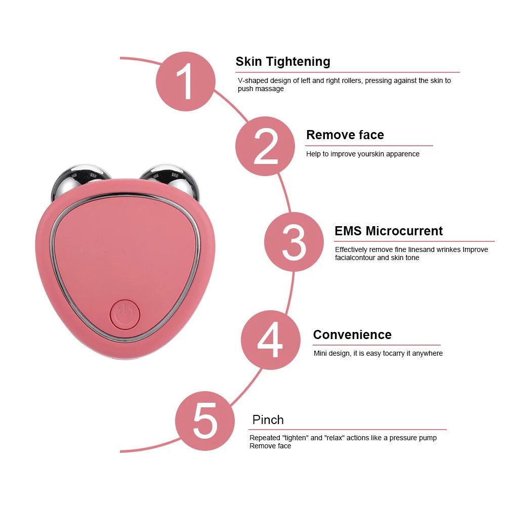 EMS Face Lifting Machine Facial Massager Microcurrent Roller Skin Tightening Rejuvenation Beauty Charging Facial Anti Wrinkle - Outdoorsavage