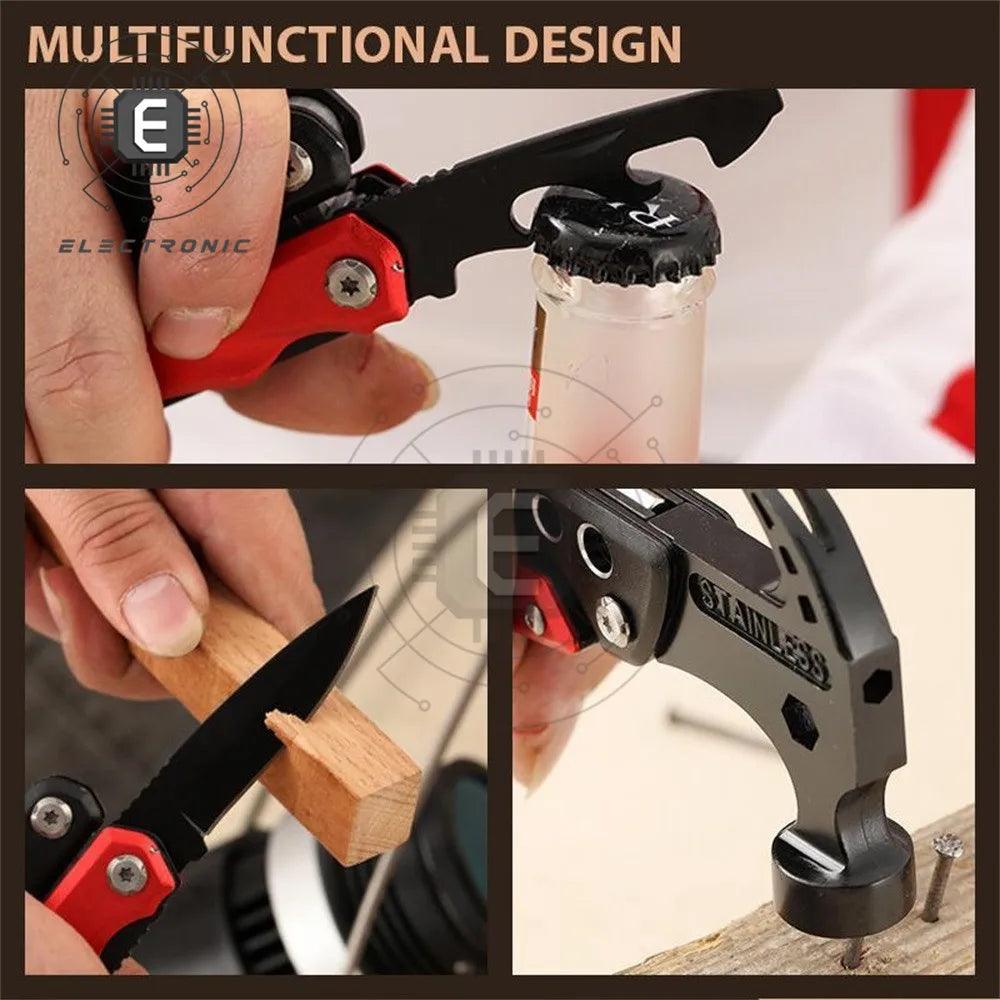 Multifunctional Pliers Multitool Claw Hammer Stainless Steel Tool With Sheath For Outdoor - Outdoorsavage