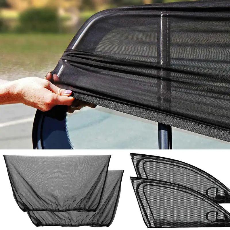 Car Sunshade Curtains Universal Side Window Shades Car Curtains Protection Repellent Mosquito Mesh Net Sunshade Auto Accessories - Outdoorsavage