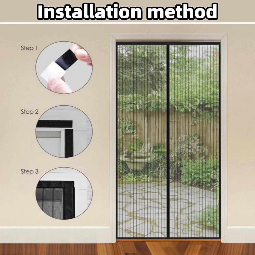 New No Punching Magnetic Screen Door Curtain Anti Mosquito Insect Fly Bug Automatic Closing Household Ventilation Door Curtain - Outdoorsavage