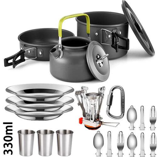 Outdoor camping cooking set outdoor water boiling and vegetable frying - Outdoorsavage