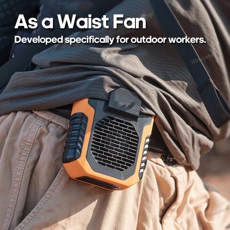 Kinscoter 6000mAh Hanging Neck/Waist Fan USB Mini Portable Rechargeable Fan For Outdoor Camping Hiking Climbing Running Sports - Outdoorsavage