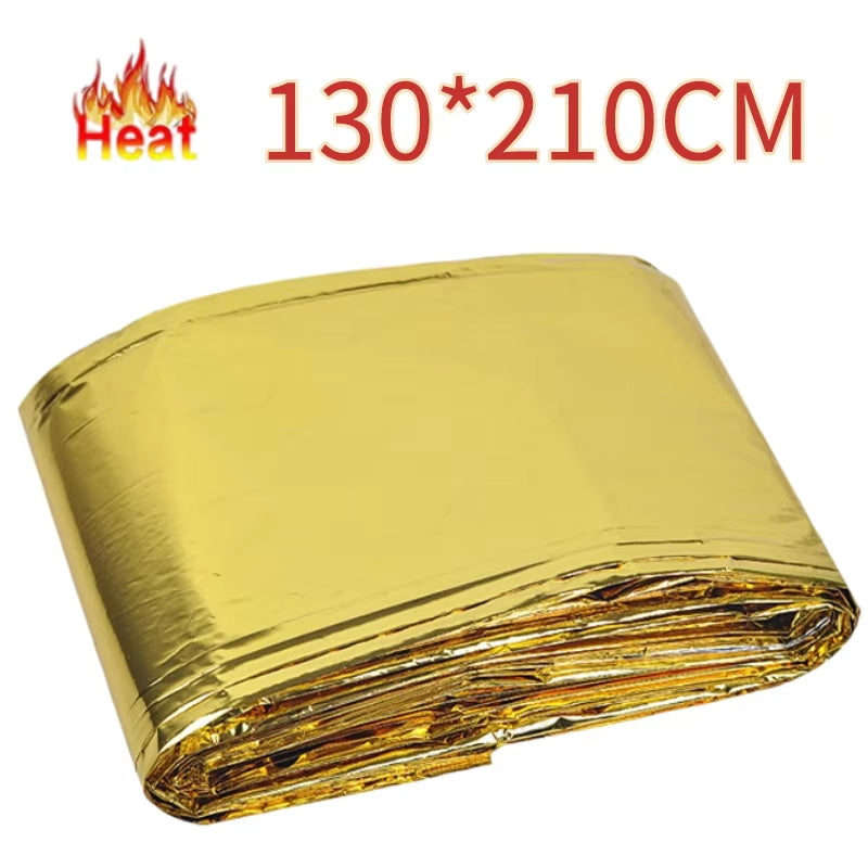 Emergency Blanket Outdoor Survive First Aid Rescue Kit Windproof Waterproof Foil Thermal Blanket for Camping Hiking Hot