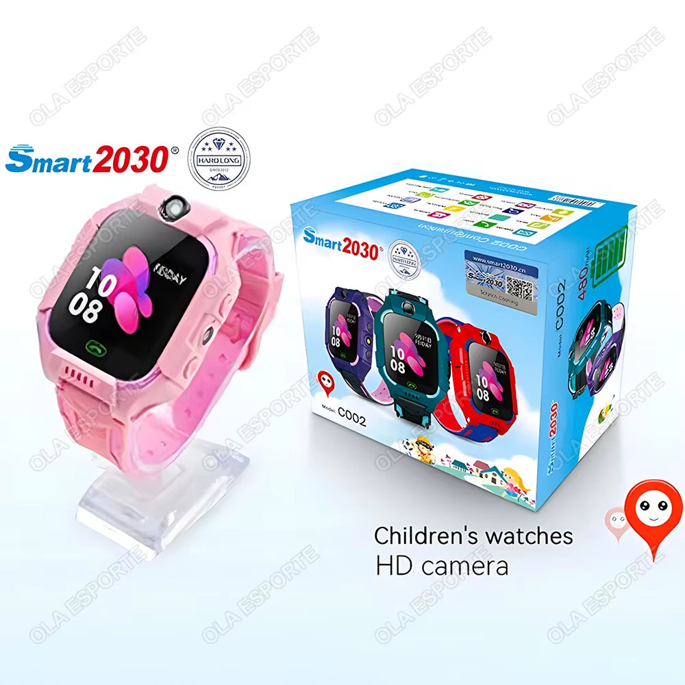 2025 New Kids 2G Smart Watch SOS GPS Location 2G Sim Card Child Smartwatch Camera Waterproof Watch Gift for Ios Android Children