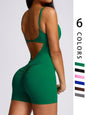 Women'S Cut Out Ruched Skinny Sports Tummy Control Romper, Rompers for Women, Solid Adjustable Spaghetti Strap Bodycon Romper, Ladies Sportswear for Indoor Outdoor Wear, Workout Outfits, Gym Clothes Women, Minimalistic Outfit. Athletic Wear, Active Wear