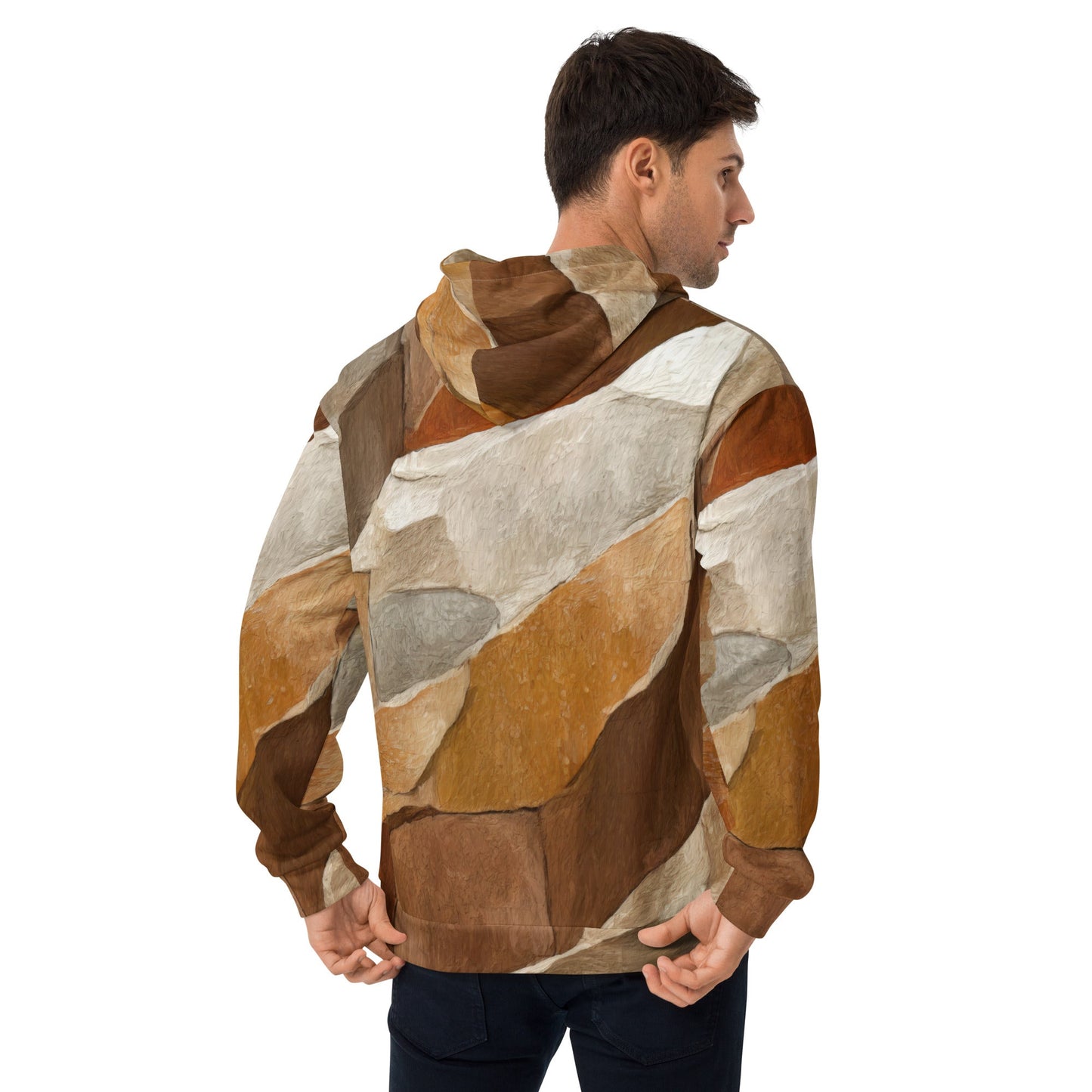 Mens Graphic Hoodie Abstract Stone Pattern 6672