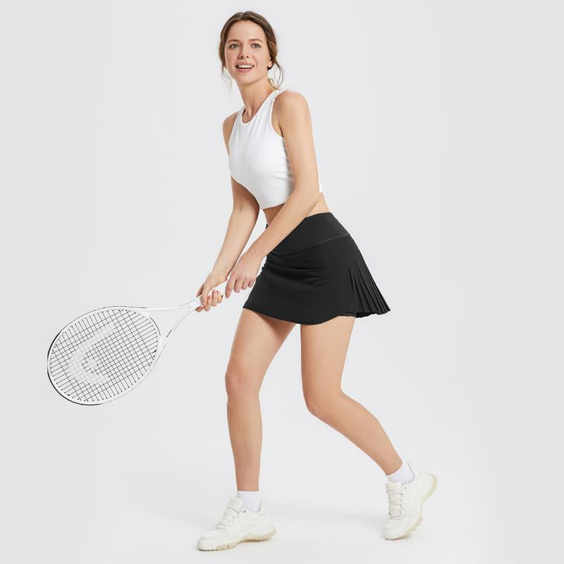 Baleaf Women'S Pleated Tennis Skirts High Waisted Lightweight Athletic Golf Skorts Skirts with Shorts Pockets