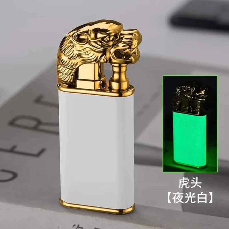 Dropshipping VIP Link Creative Dragon Double Fire Lighter Jet Flame Open Fire Windproof Inflatable Crocodile Lighter Men'S Gift