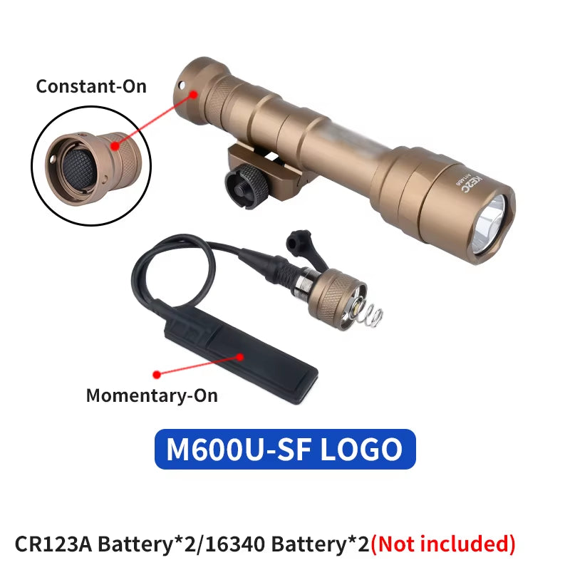 Surefir M300 M600 Tactical Flashlight with AXON Dual Function Remote Pressure Switch for 20mm Rail - Ideal for Hunting & Airsoft