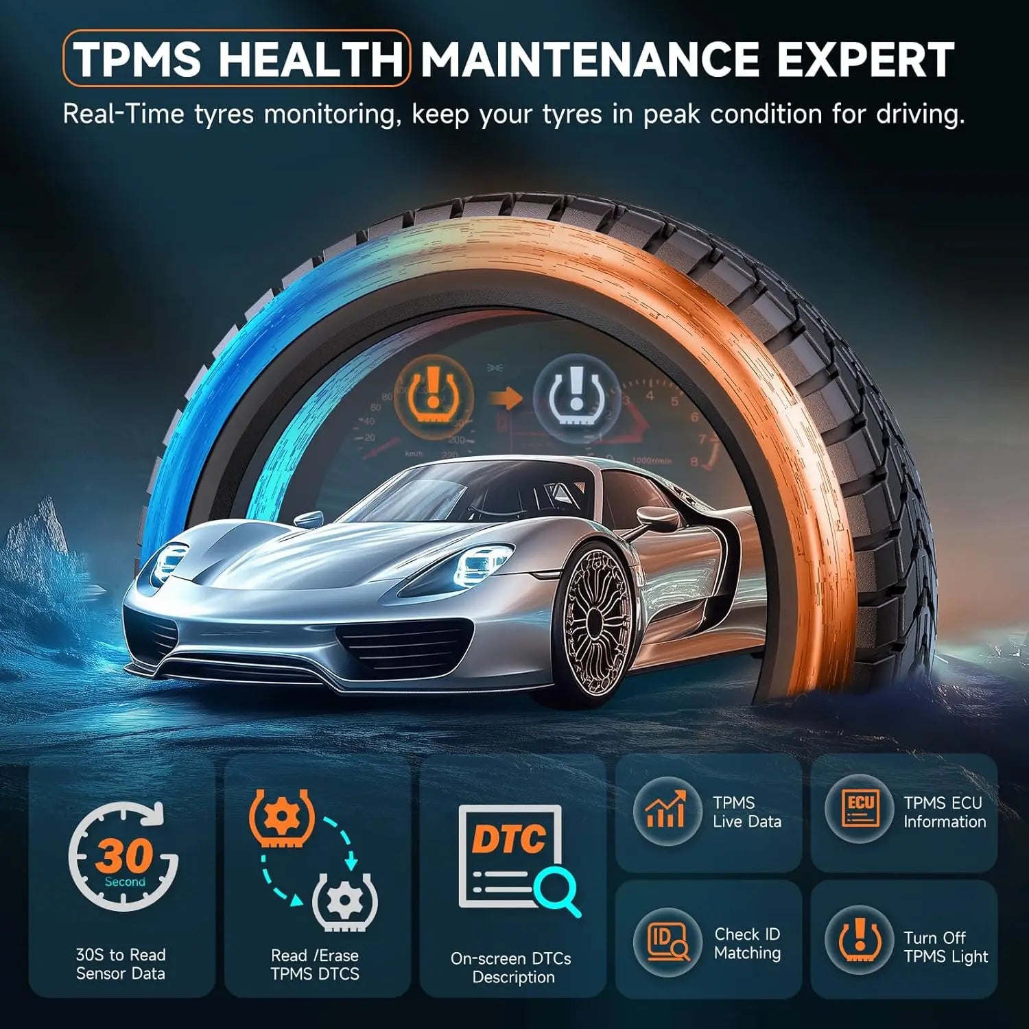 T2000 Pro TPMS Programming Tool Relearn Activate Sensors OBD2 Code Reader Tire Pressure Sensor Car Diagnostic Tool