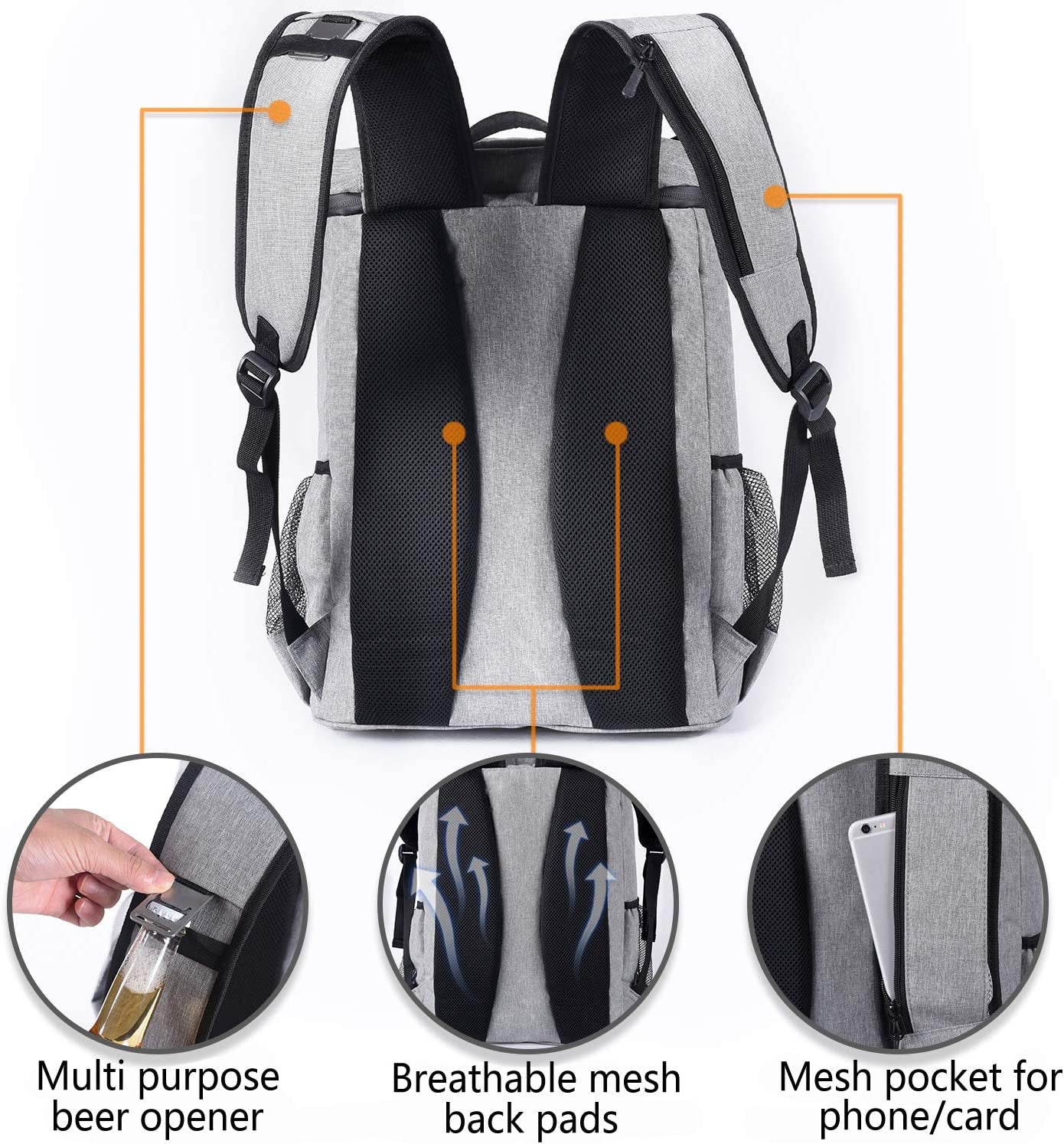 Ultimate Leakproof Insulated Backpack Cooler - Lightweight Waterproof Bag for Beach, Picnics, Camping & Hiking - Holds 30 Cans!