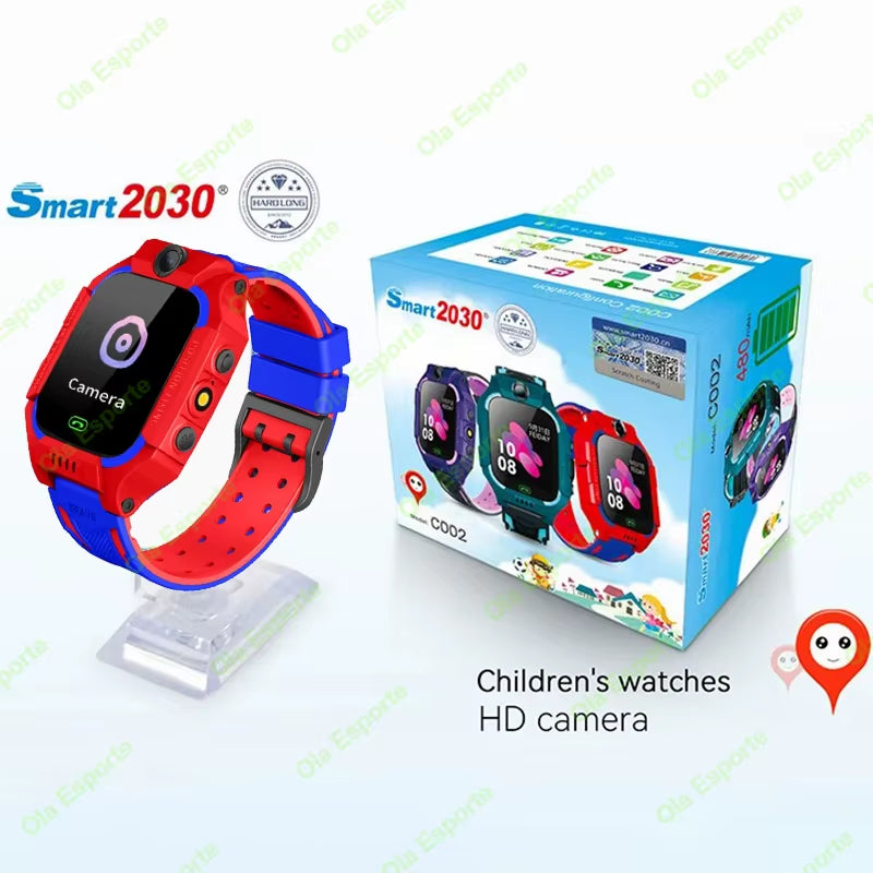 2025 New Kids 2G Smart Watch SOS GPS Location 2G Sim Card Child Smartwatch Camera Waterproof Watch Gift for Ios Android Children