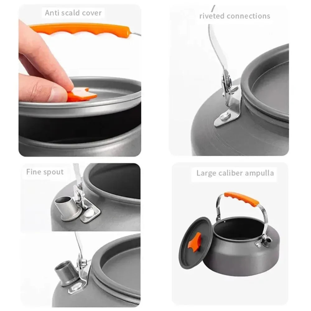 Y1 Kettle Camping Cooker 1.1L Teapot Coffee Pot Picnic Teapot Portable Tea Brewing Camping Tea Stove Camping Outdoor ﻿Cookware