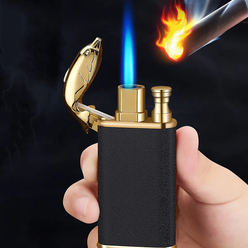 Dropshipping VIP Link Creative Dragon Double Fire Lighter Jet Flame Open Fire Windproof Inflatable Crocodile Lighter Men'S Gift