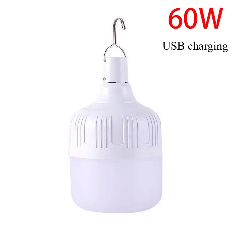 Camping Lantern Solar LED Light DC Fast Charging Portable Bulb 5Lighting Modes Tent Hanging Bulb for Outdoor Hiking Emergency