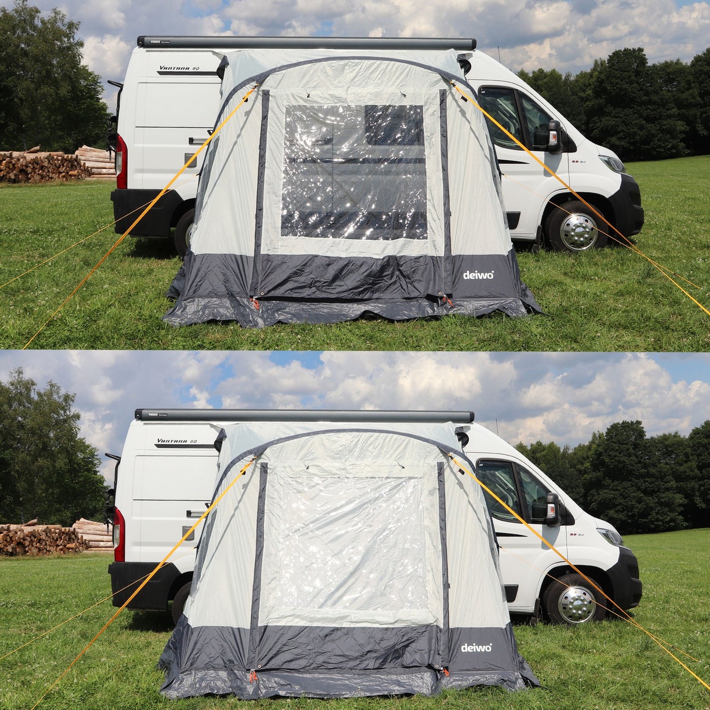 Geräumiges Seitenzelt 220x250 cm für Camping und Wohnwagen - Luftvorzelt mit 7mm Keder
