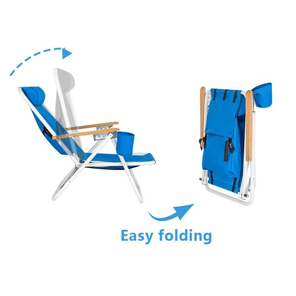 Portable High Strength Beach Chair with Adjustable Headrest - Outdoorsavage