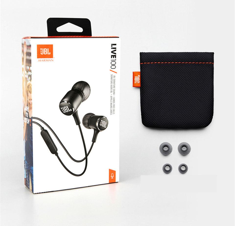 JBL LIVE100 3.5mm Wired Earphones Stereo Sound Line Control - Outdoorsavage