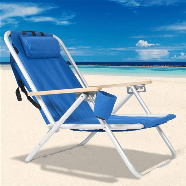 Portable High Strength Beach Chair with Adjustable Headrest - Outdoorsavage