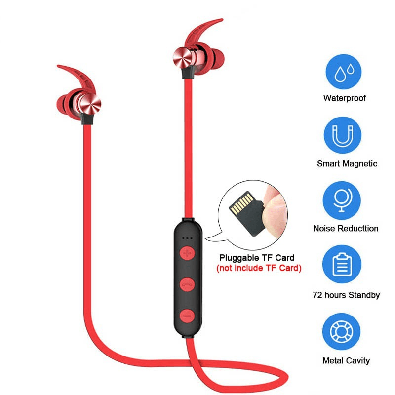 Sports Bluetooth Earphone Magnetic Wireless Headset Support TF - Outdoorsavage