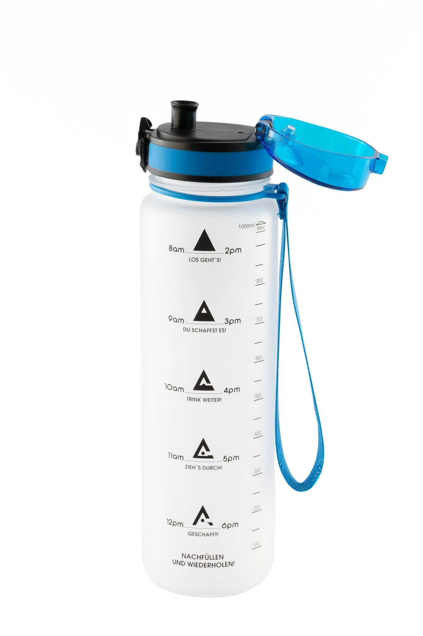 1L Sports Water Bottle with time marker and motivation - Outdoorsavage