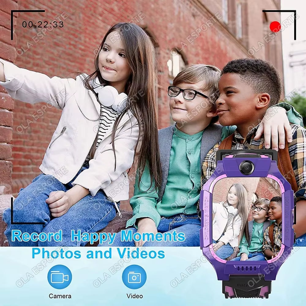 2025 New Kids 2G Smart Watch SOS GPS Location 2G Sim Card Child Smartwatch Camera Waterproof Watch Gift for Ios Android Children