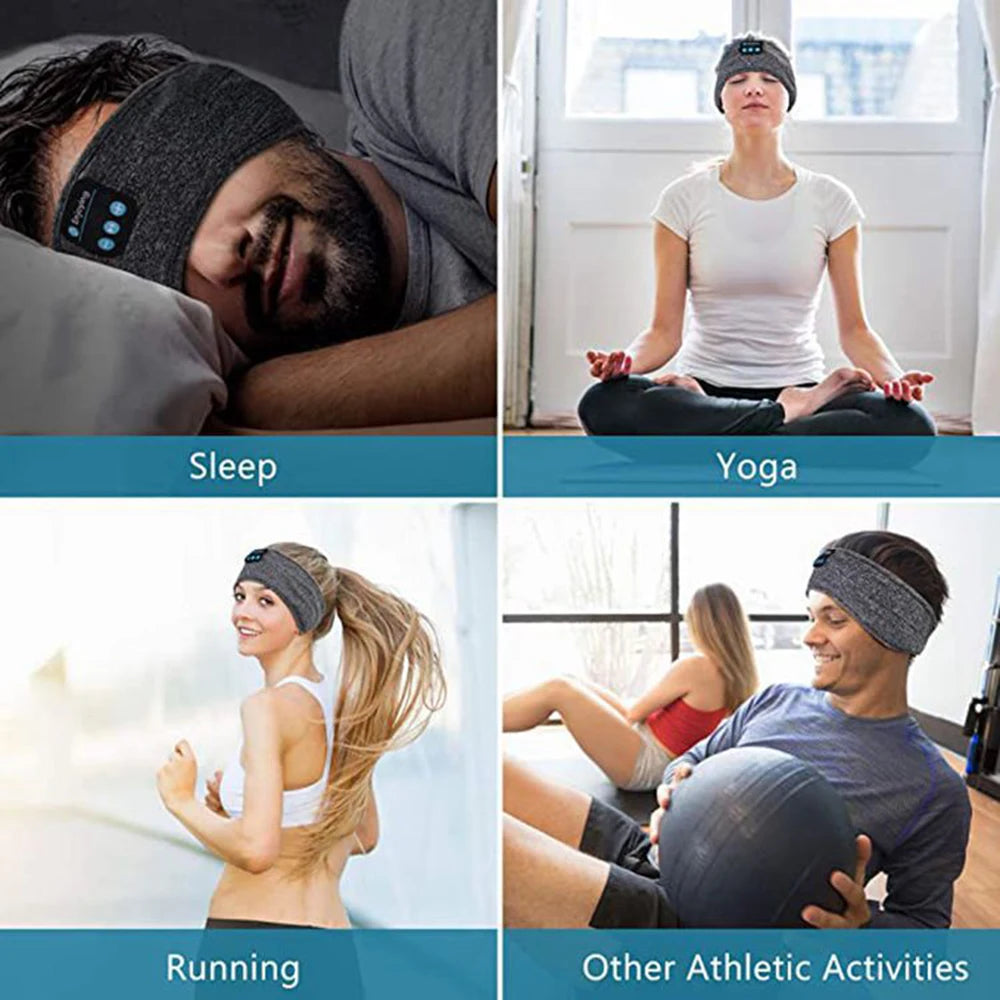 Wireless Bluetooth Sports Headband Earphones - Comfortable Music Eye Mask for Sleeping and Relaxation