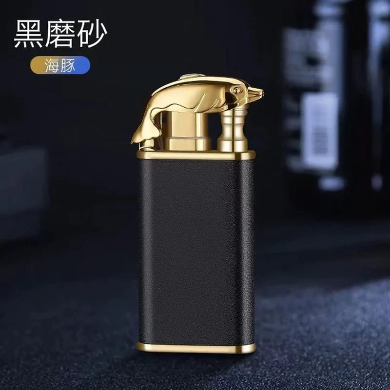 Dropshipping VIP Link Creative Dragon Double Fire Lighter Jet Flame Open Fire Windproof Inflatable Crocodile Lighter Men'S Gift