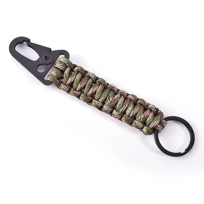Outdoor Paracord Rope Keychain EDC Survival Kit Cord Lanyard Outdoor Emergency Key Chain for Hiking Camping Multifunction Tools