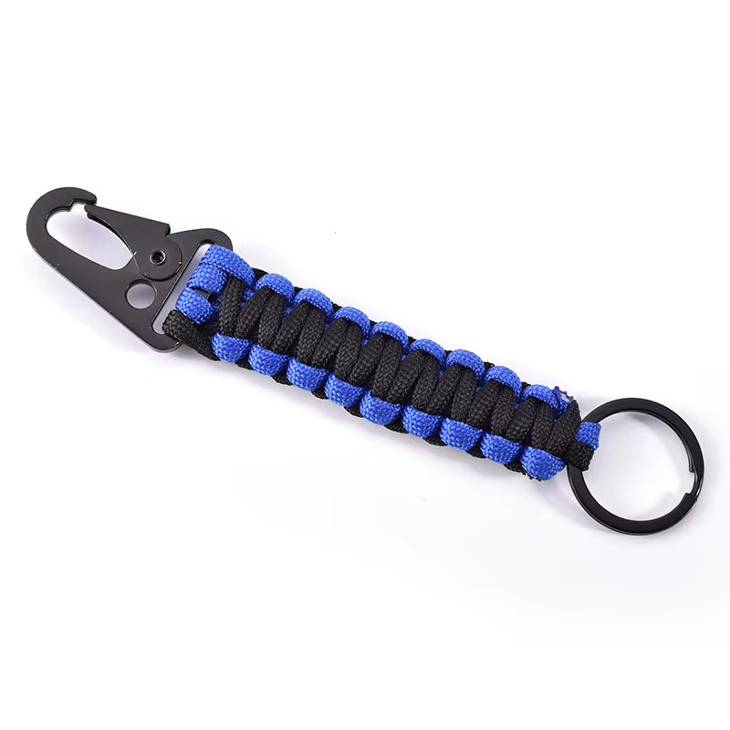 Outdoor Paracord Rope Keychain EDC Survival Kit Cord Lanyard Outdoor Emergency Key Chain for Hiking Camping Multifunction Tools