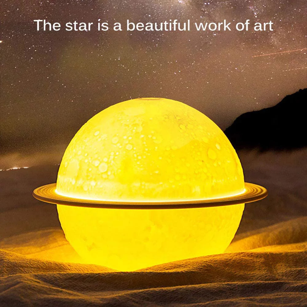 Transform Your Space with the 2-in-1 Moon Lamp Humidifier - 3D LED Night Light, USB Rechargeable, 3 Color Options, 330ml Capacity - Perfect Gift for Kids and Lovers!