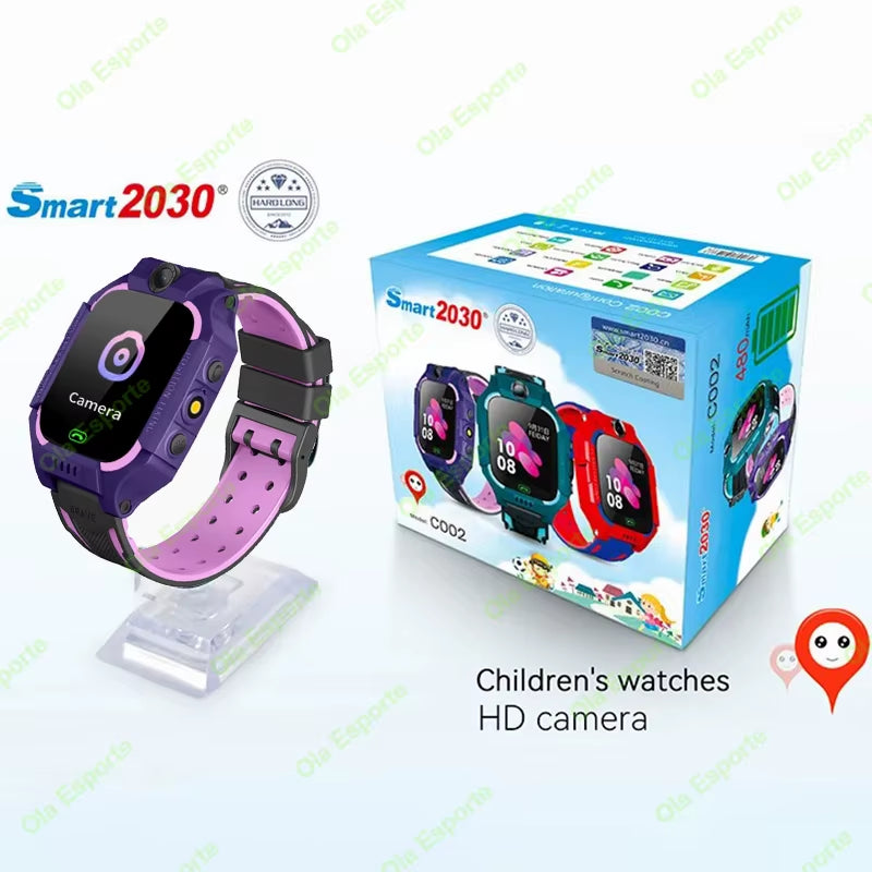 2025 New Kids 2G Smart Watch SOS GPS Location 2G Sim Card Child Smartwatch Camera Waterproof Watch Gift for Ios Android Children