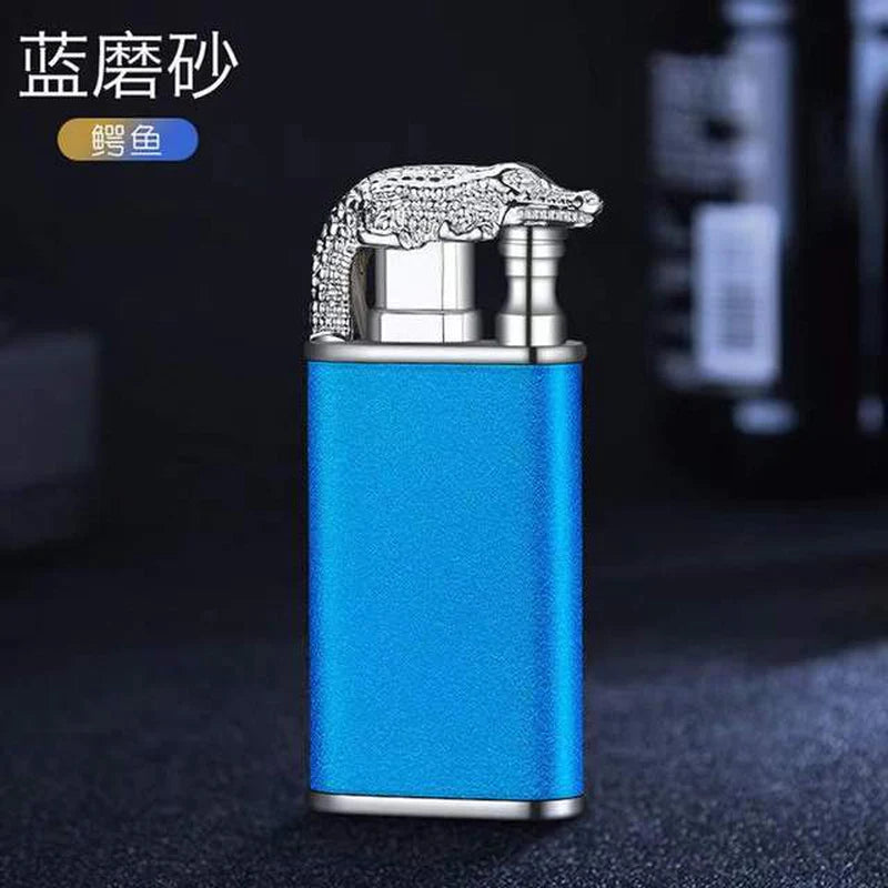 Dropshipping VIP Link Creative Dragon Double Fire Lighter Jet Flame Open Fire Windproof Inflatable Crocodile Lighter Men'S Gift