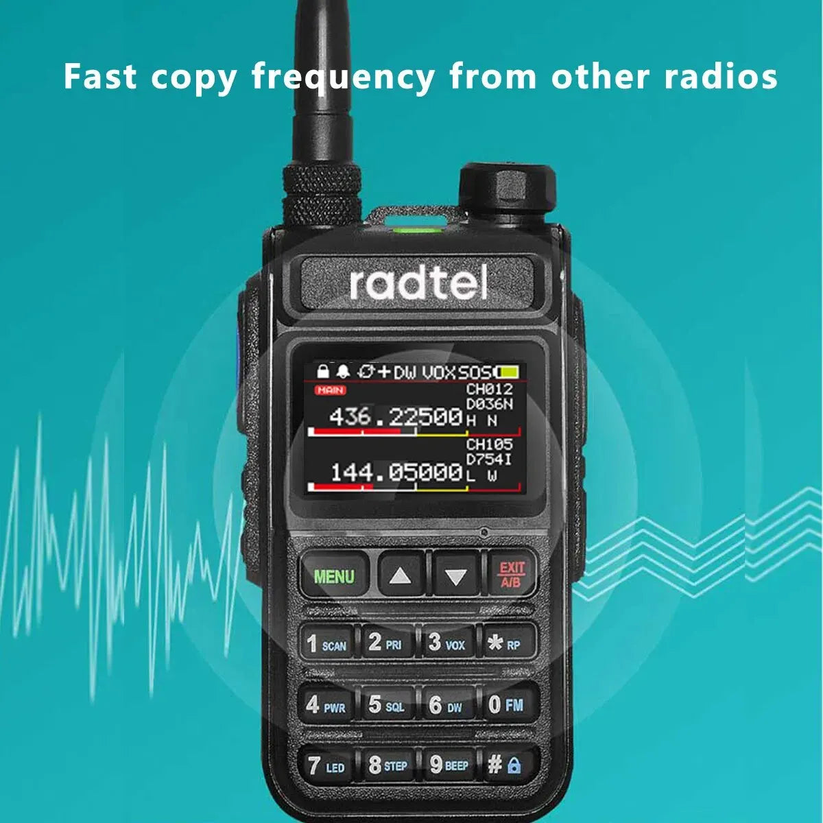 RT-890 Full Band Ham Radio Amateur 2 Way Radio 999CH Walkie Talkie AM Air Aviation Band Color Scanner Marine NOAA Scan