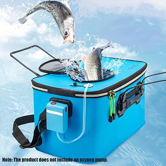 Foldable Fishing Bucket, 1 Count Thickened Fishing Box with Shoulder Strap, Portable Fishing Tool for Outdoor, Christmas Gift