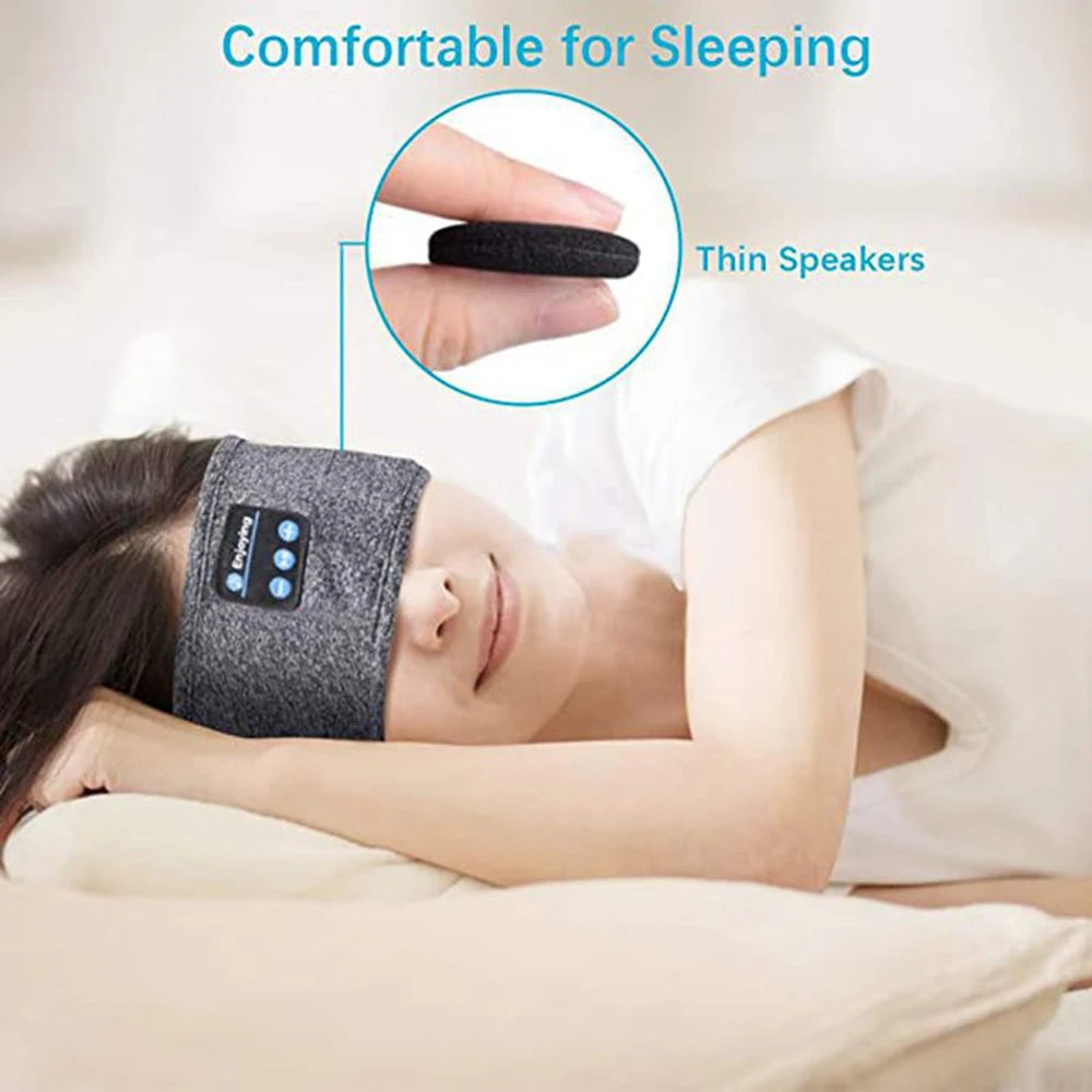 Wireless Bluetooth Sports Headband Earphones - Comfortable Music Eye Mask for Sleeping and Relaxation