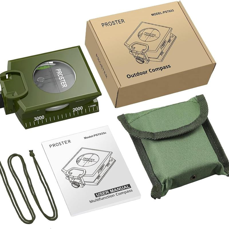 Proster Professional Compass - IP65 Hiking Compass with Sighting Clinometer - Metal Camping Compass Waterproof with Carry Bag for Camping, Hunting, Hiking, and Geology Activities