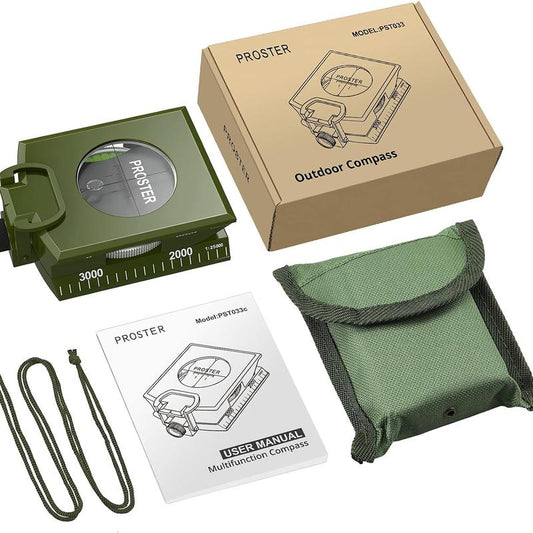 Proster Professional Compass - IP65 Hiking Compass with Sighting Clinometer - Metal Camping Compass Waterproof with Carry Bag for Camping, Hunting, Hiking, and Geology Activities