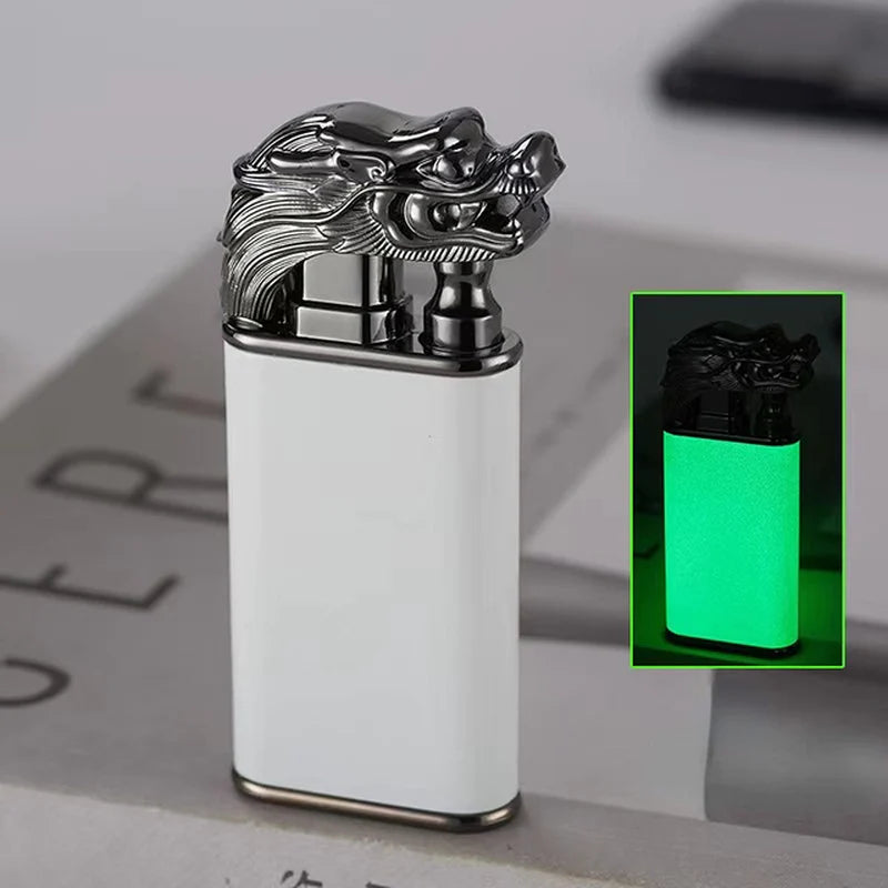 Dropshipping VIP Link Creative Dragon Double Fire Lighter Jet Flame Open Fire Windproof Inflatable Crocodile Lighter Men'S Gift