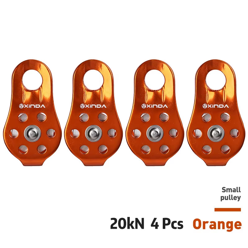 Rock Climbing Pulley Fixed Sideplate Single Sheave Pulley Outdoor Survival Tool High Altitud Traverse Hauling Gear