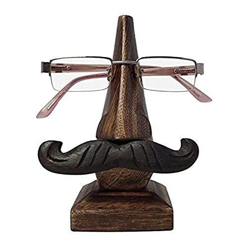 Art Store Handmade Wooden Nose Shaped Spectacle Specs Eyeglass Holder