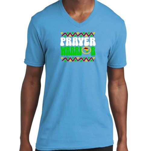 Graphic V-neck T-shirt, Prayer Warrior African Inspiration - Outdoorsavage