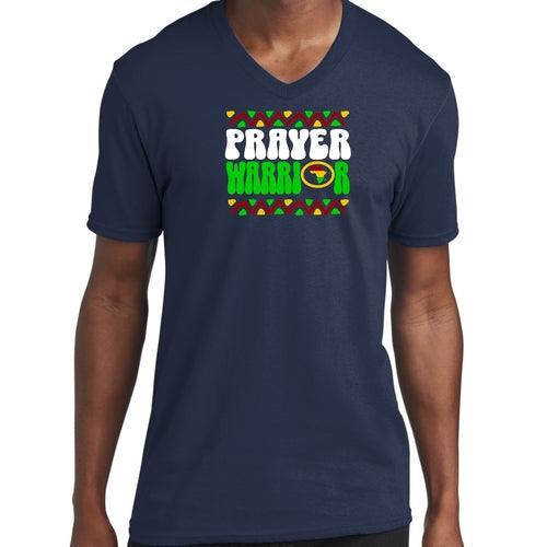 Graphic V-neck T-shirt, Prayer Warrior African Inspiration - Outdoorsavage