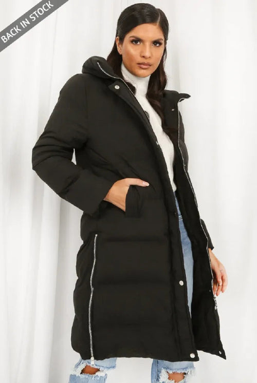 Hooded Longline Puffer Coat