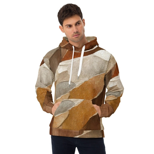 Mens Graphic Hoodie Abstract Stone Pattern 6672