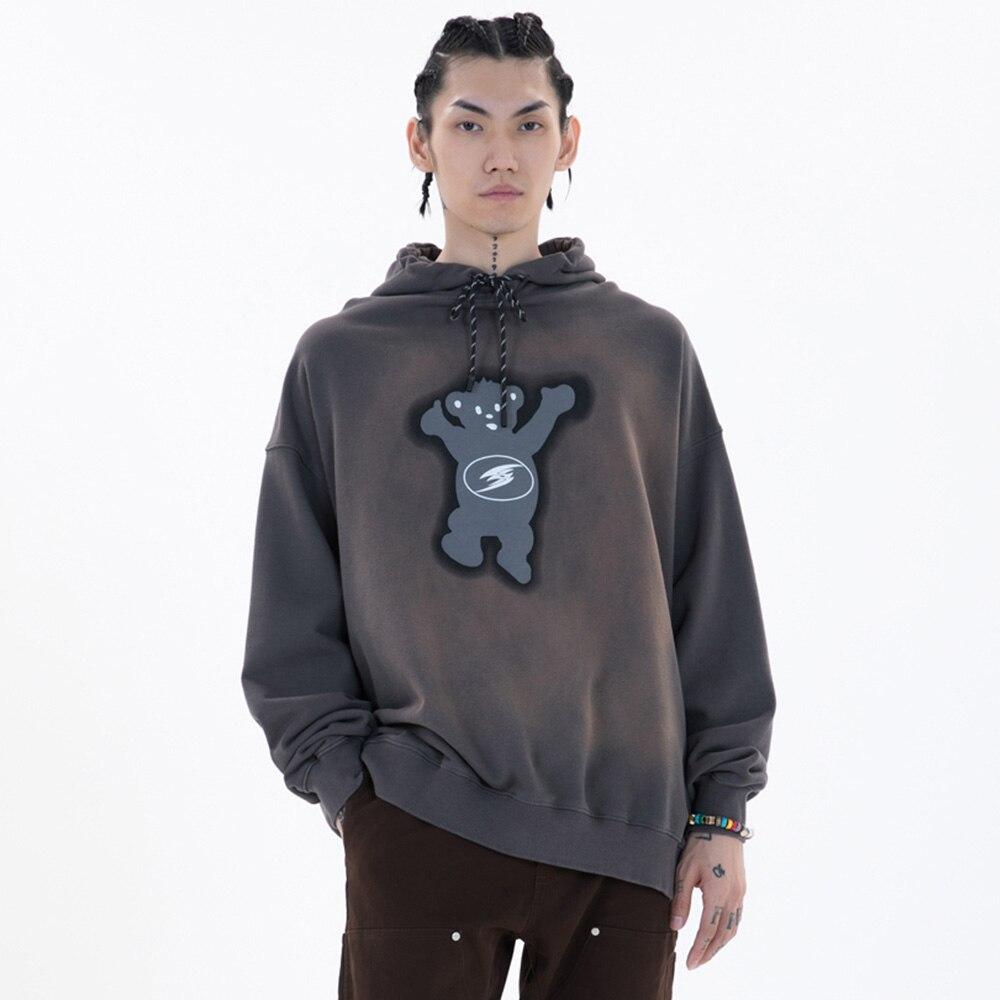 Men Funny Bear Letter Print Hoodie Sweatshirt Men Casual Cozy