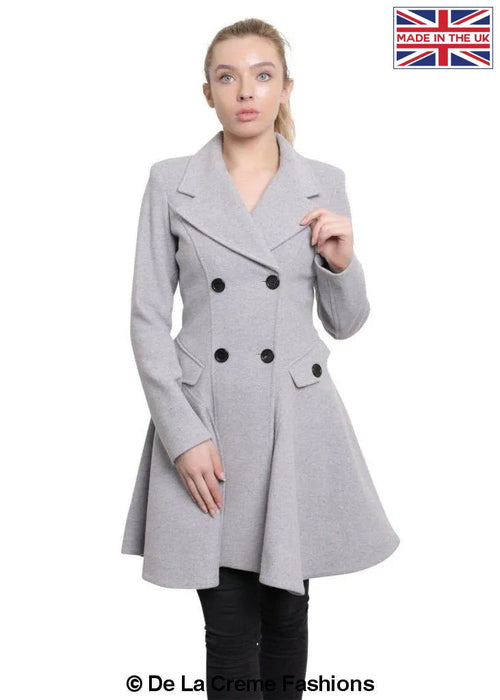 Wool Blend Double Breasted Skater Coat (1102)